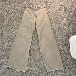 Zara Women's Tan Wide-Leg Jeans